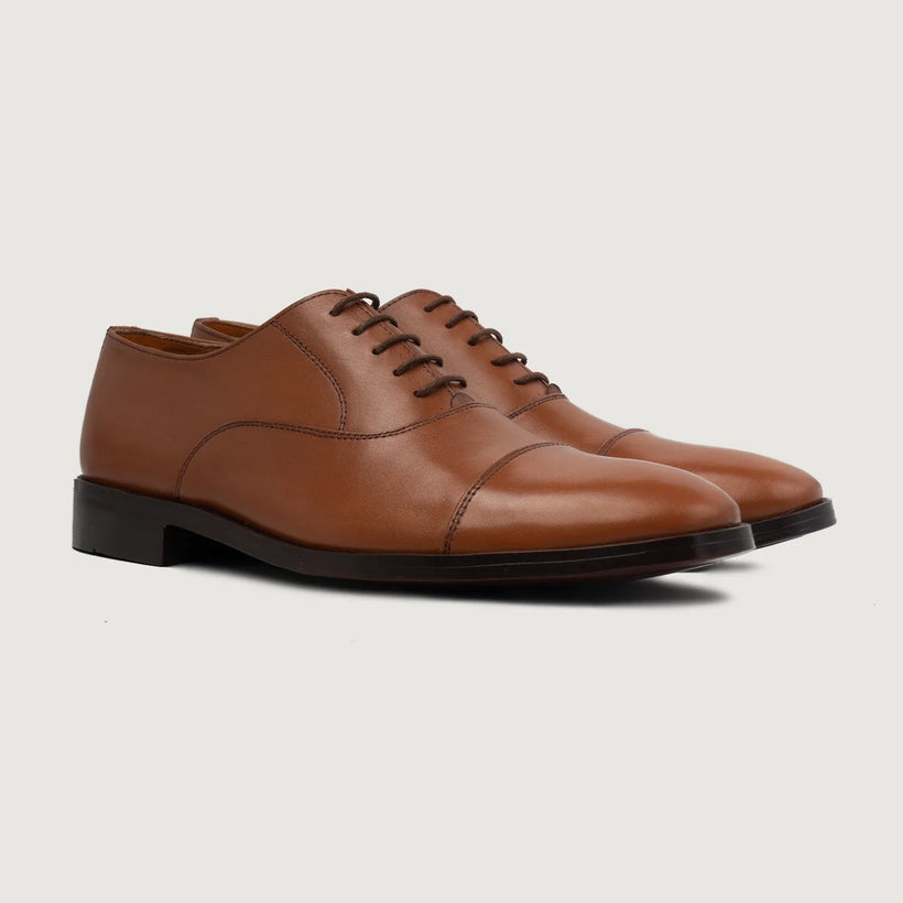 Professor Oxford Jasnobrązowa Leather Shoes Męska