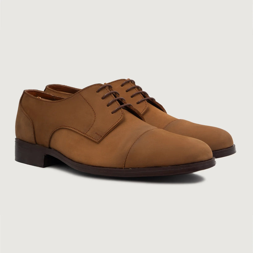 Attorney Derby Brązowa Nubuck Leather Shoes Męska