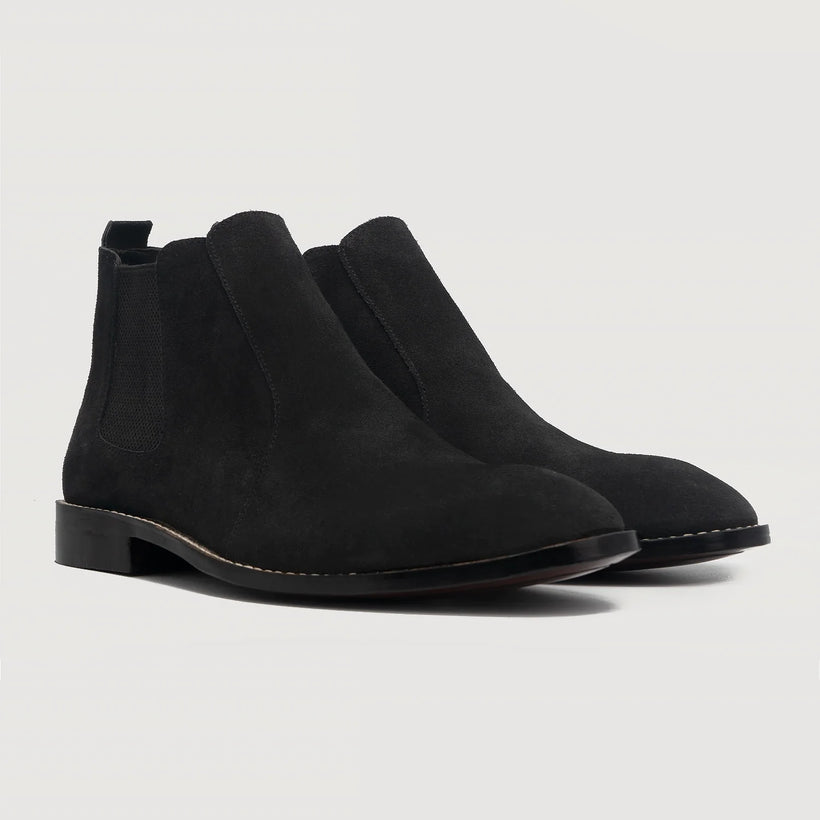 Clarkson Chelsea Czarna Suede Leather Boots Męska