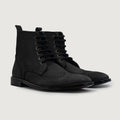 Duster Brogues Derby Czarny Nubuck Skórzane trzewiki Męska