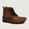 Duster Brogues Derby Oil Pull-up Brązowy Skórzane trzewiki Męska