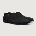 Greyson Brogues Oxford Czarny Nubuck Skórzane buty Męska