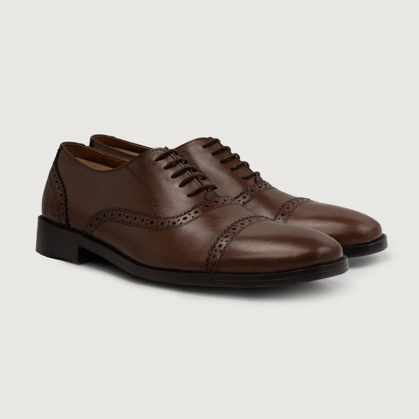 Greyson Brogues Oxford Brązowa Leather Shoes Męska