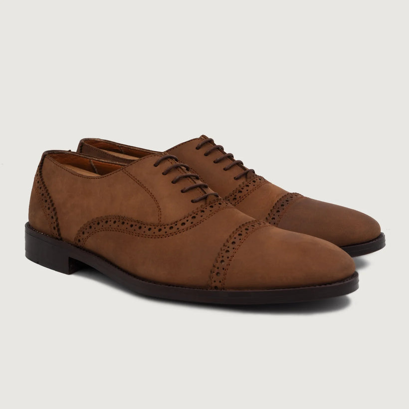 Greyson Brogues Oxford Oil Pull-up Brązowa Leather Shoes Męska