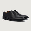Professor Oxford Czarny Skórzane buty Męska