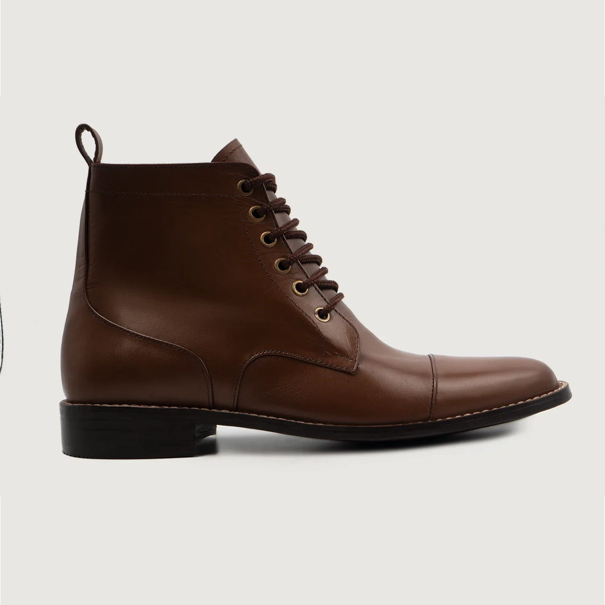 Brown Full-Grain leather Boots - Konstrukcja ramowa Goodyear welt i detal noska