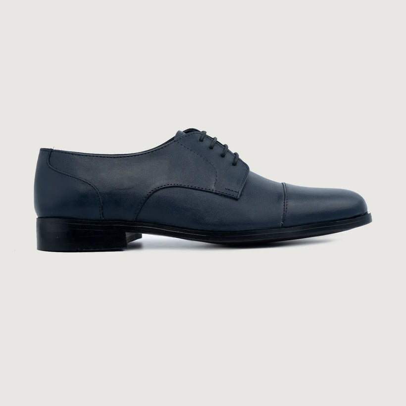 Attorney Derby Midnight Blue Leather Shoes Męska