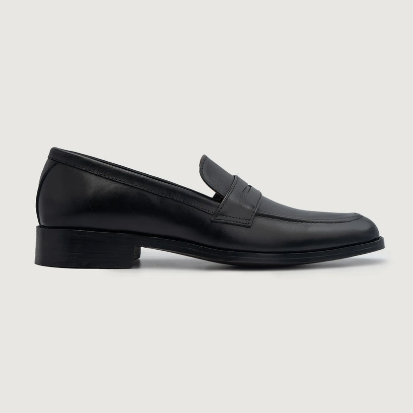 Baxton Czarna Leather Loafers Męska