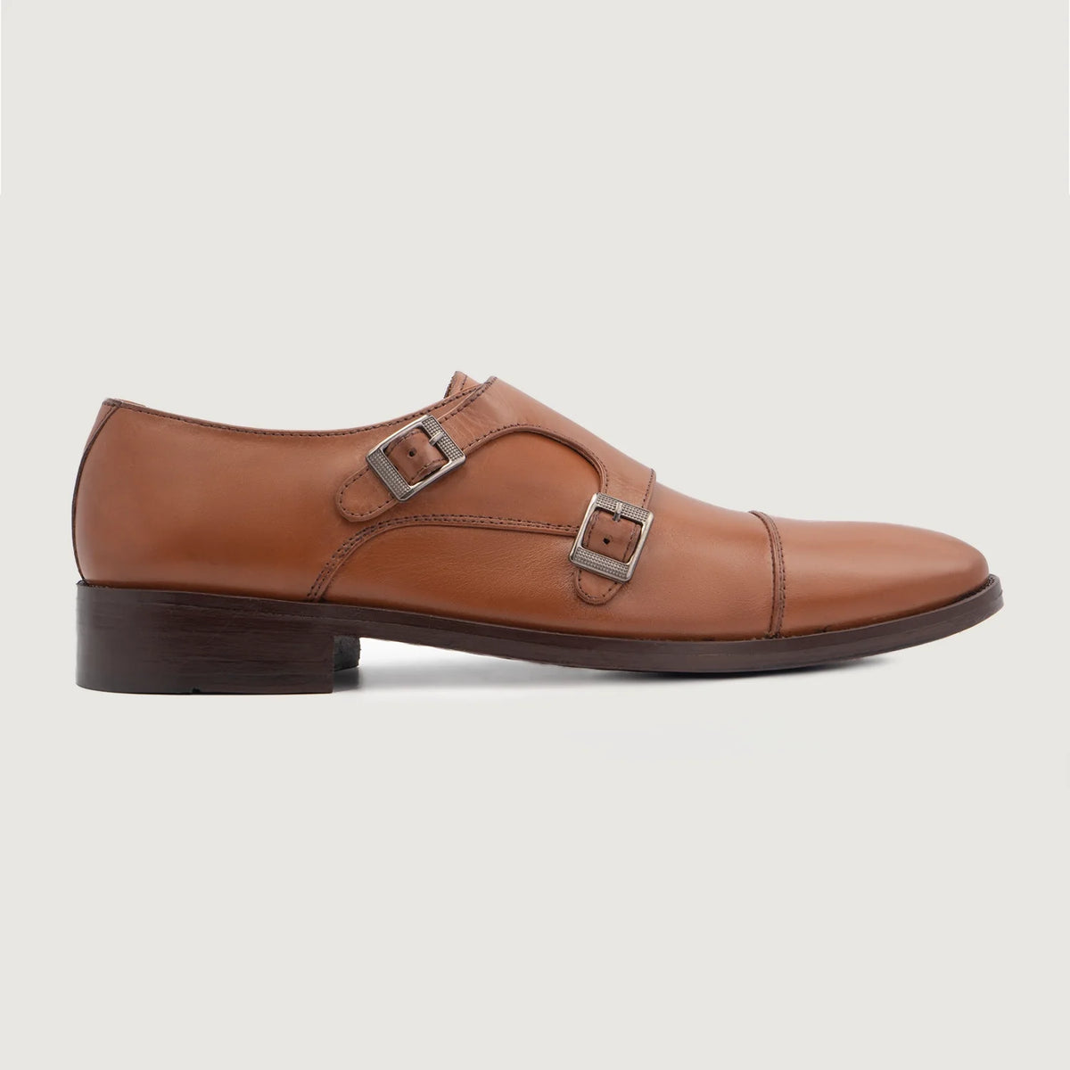 Tan Full-Grain leather Shoes - Konstrukcja ramowa Goodyear welt i detal noska