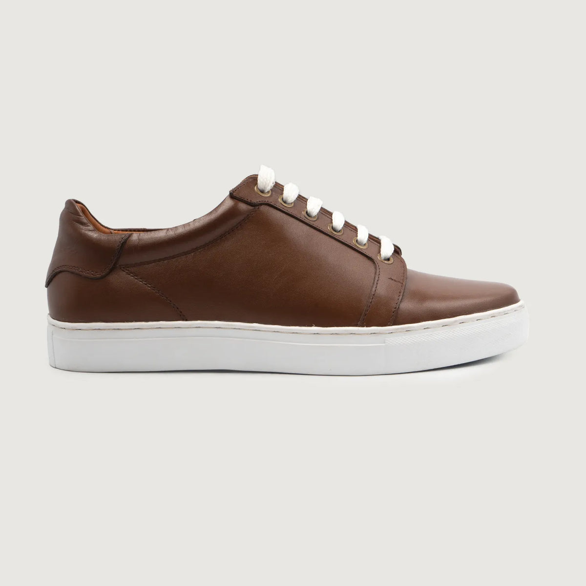 Brown Full-Grain leather Sneakers - Konstrukcja ramowa Goodyear welt i detal noska