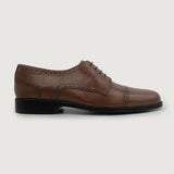 Brown Full-Grain leather Shoes - Goodyear Welt Construction & Front Toe Box Detail