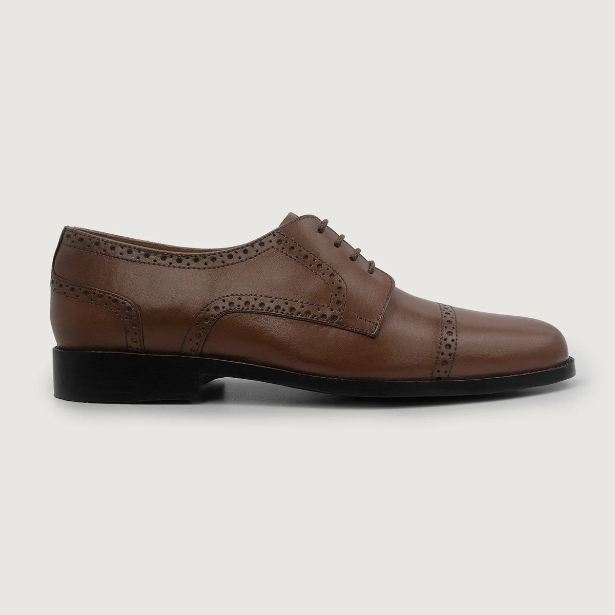 Brown Full-Grain leather Shoes - Konstrukcja ramowa Goodyear welt i detal noska