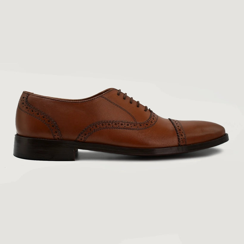Greyson Brogues Oxford Jasnobrązowa Leather Shoes Męska