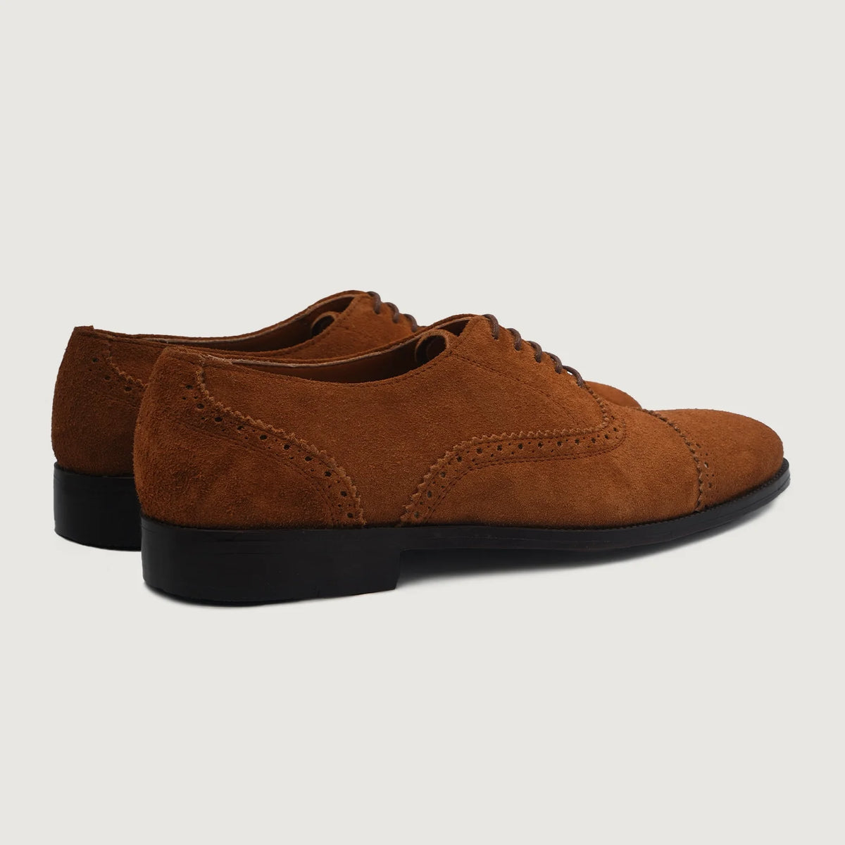 High-Traction Rubber Outsole & Lug Tread Pattern on Greyson Brogues Oxford Brązowy Suede Skórzane buty Męska For Men