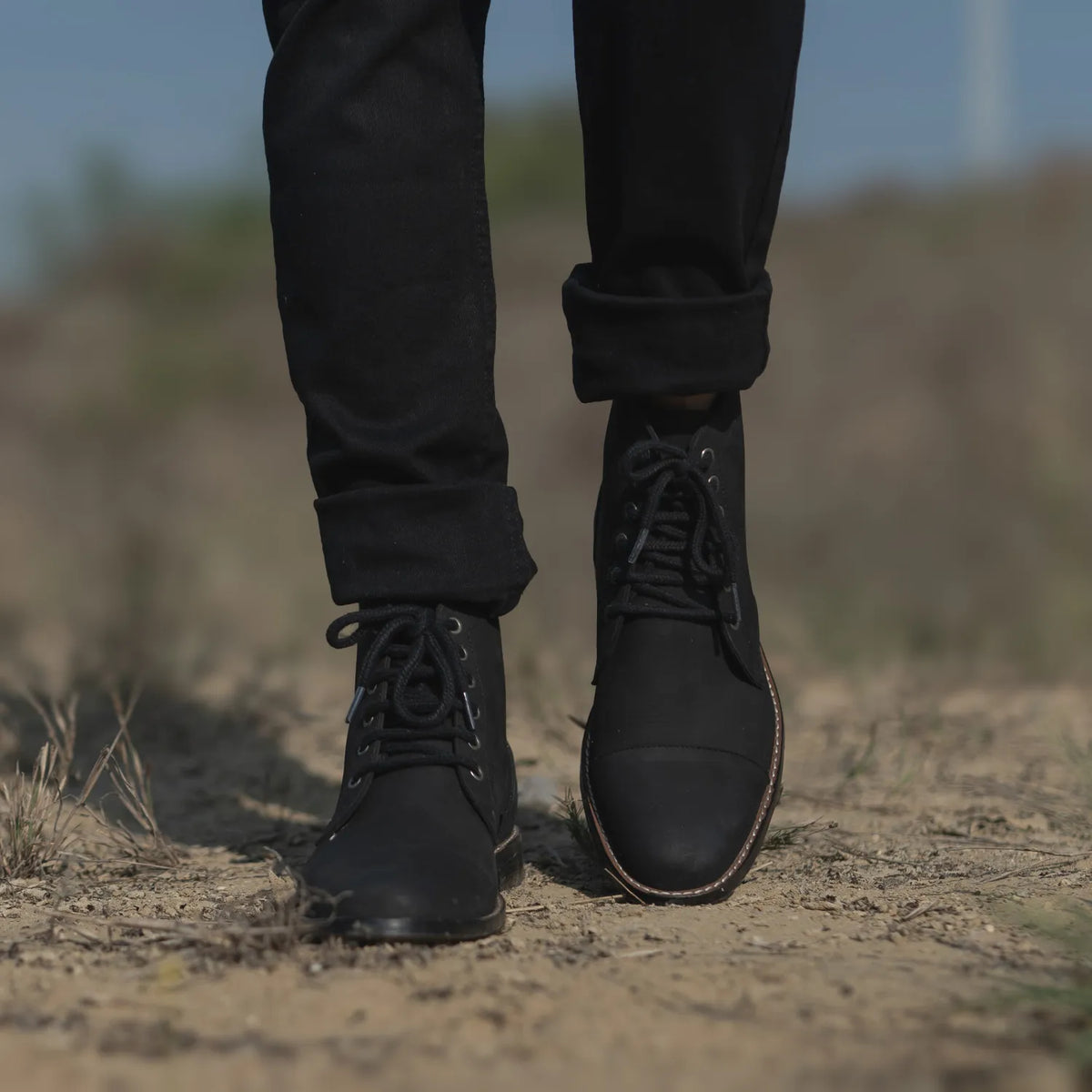 Styled On-Foot Perspective Demonstrating Ankle Fit & Silhouette on Model