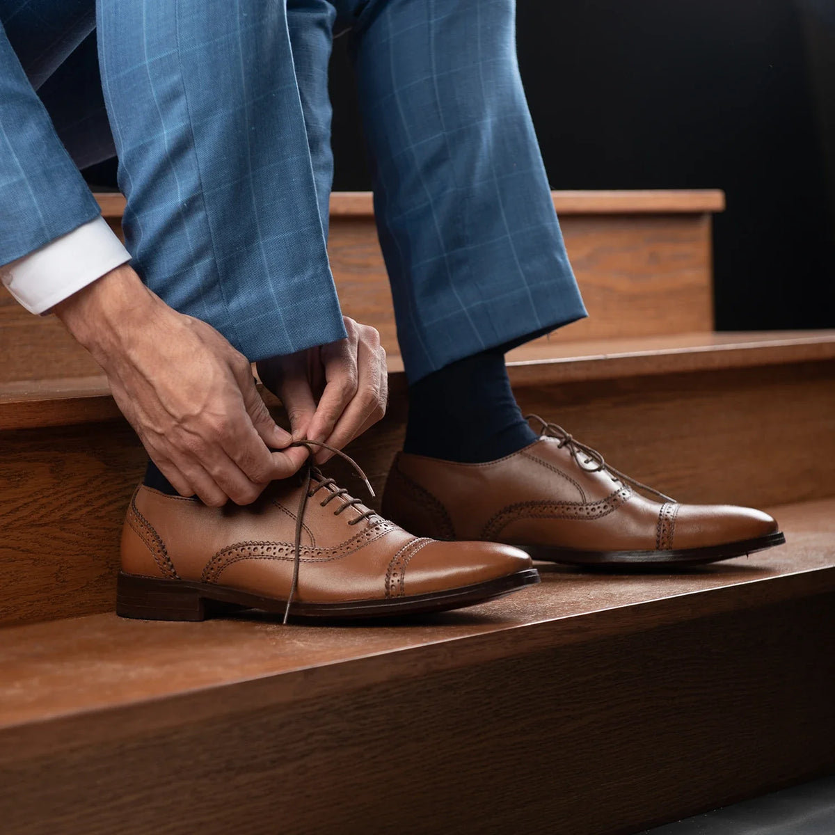 Orlaven Greyson Brogues Oxford Jasnobrązowy Skórzane buty Męska footwear image 9