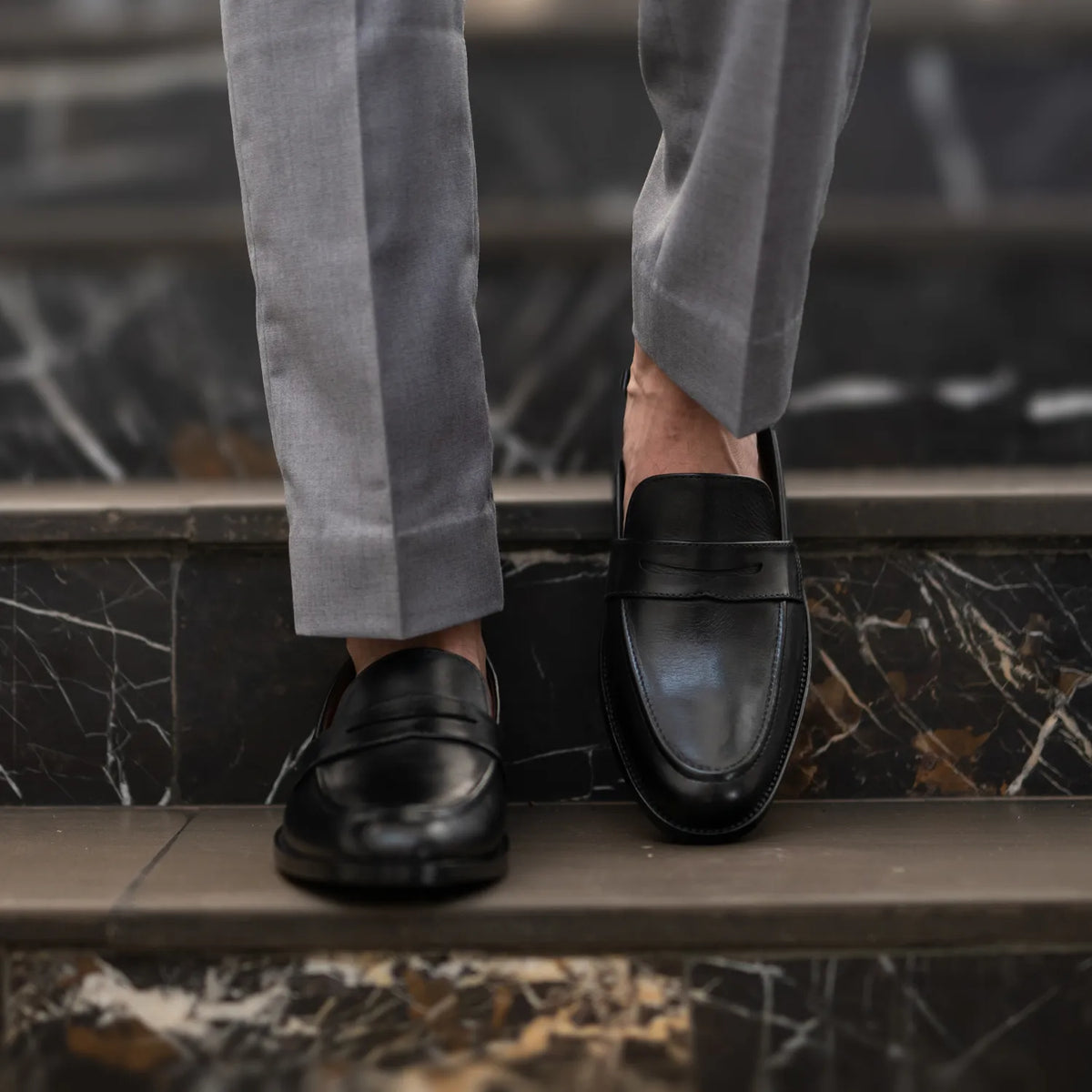 Orlaven Baxton Czarny Skórzane mokasyny Męska footwear image 9