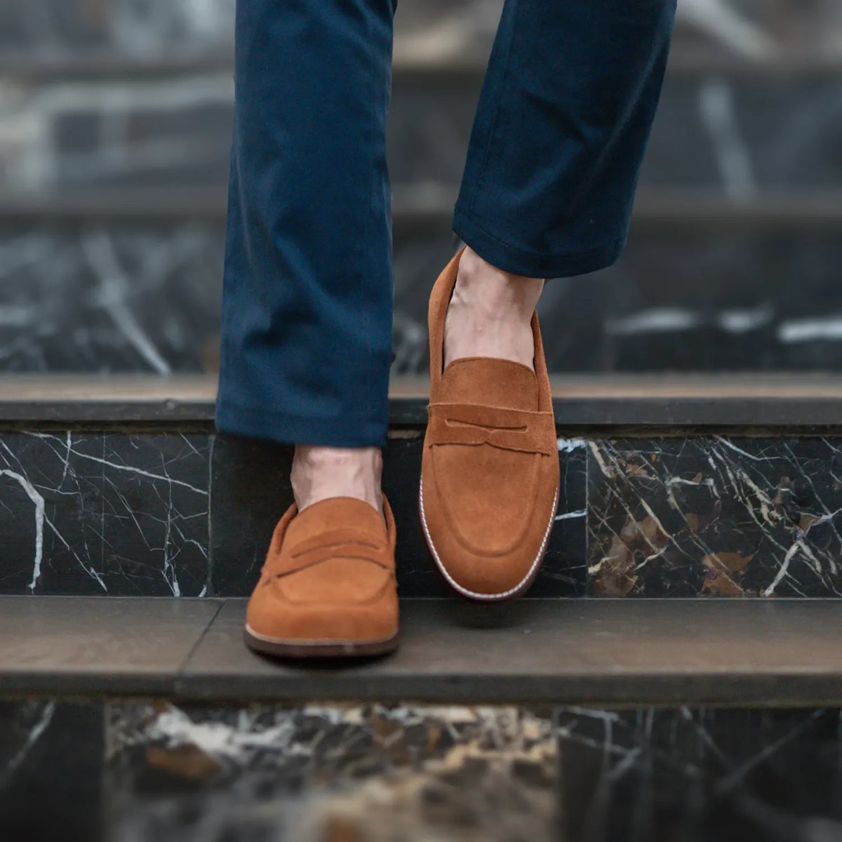 Orlaven Baxton Brązowy Suede Skórzane mokasyny Męska footwear image 9
