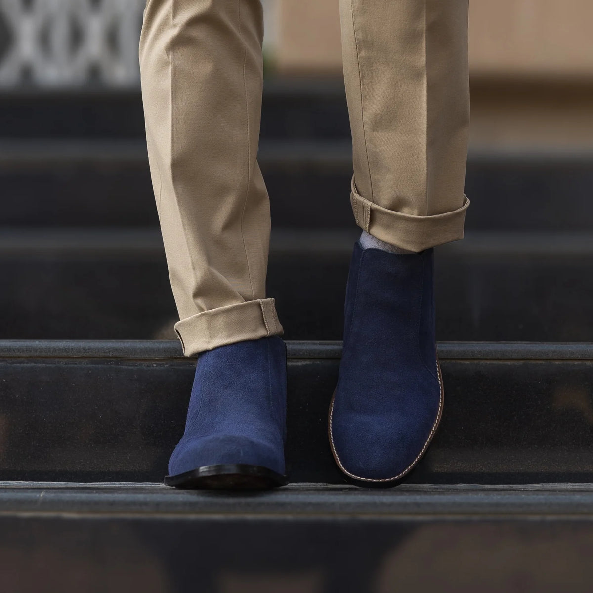 Orlaven Clarkson Chelsea Midnight Niebieski Suede Skórzane trzewiki Męska footwear image 9