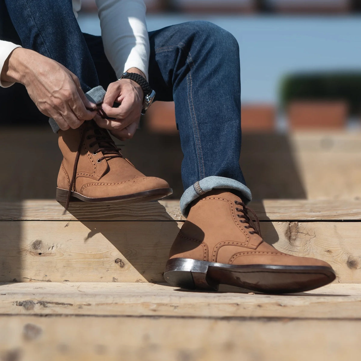 Orlaven Duster Brogues Derby Brązowy Nubuck Skórzane trzewiki Męska footwear image 9