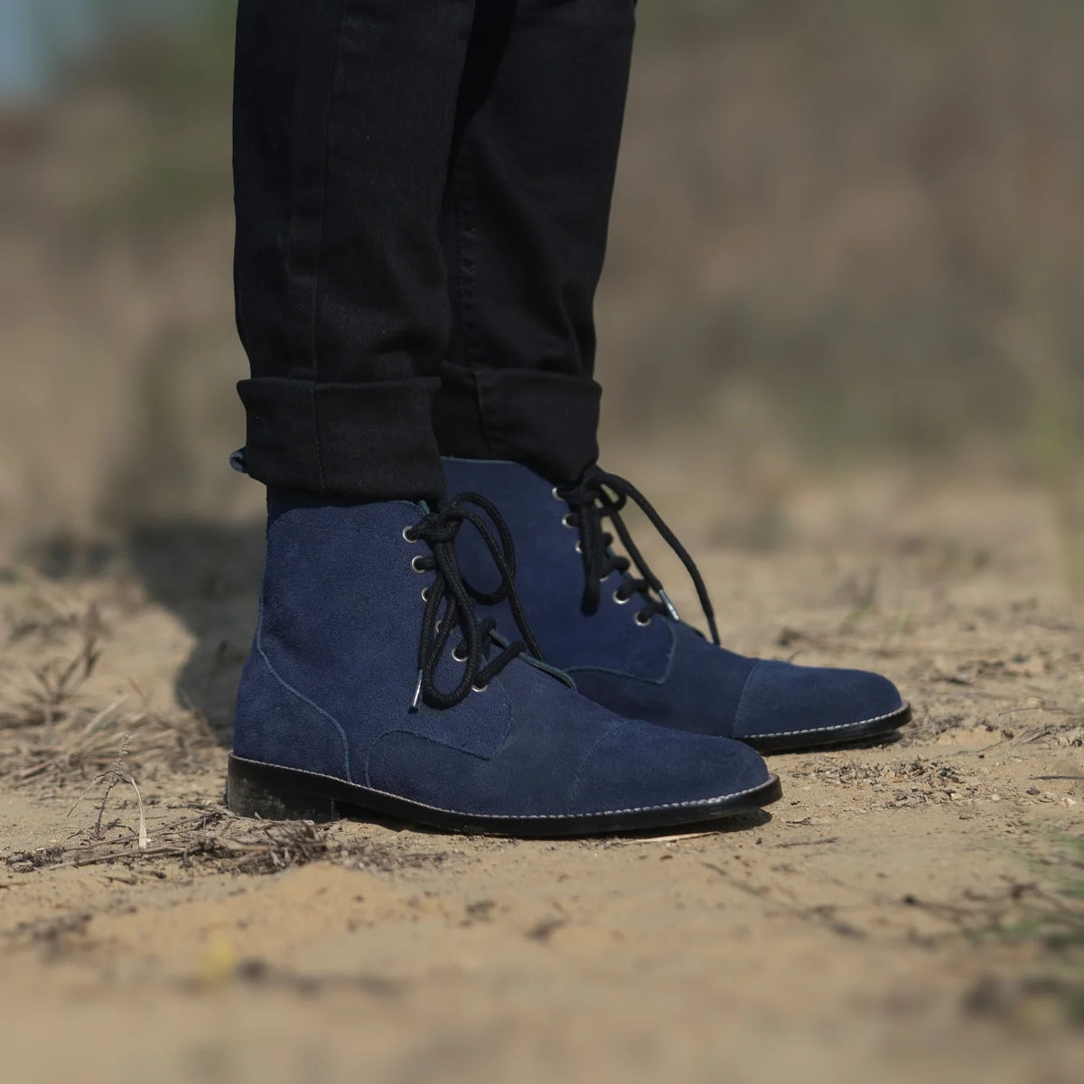 Orlaven Knight Derby Midnight Niebieski Suede Skórzane trzewiki Męska footwear image 9