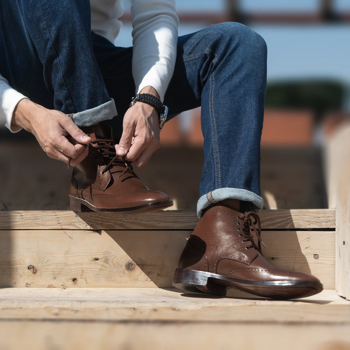 Orlaven Duster Brogues Derby Brązowy Skórzane trzewiki Męska footwear image 9