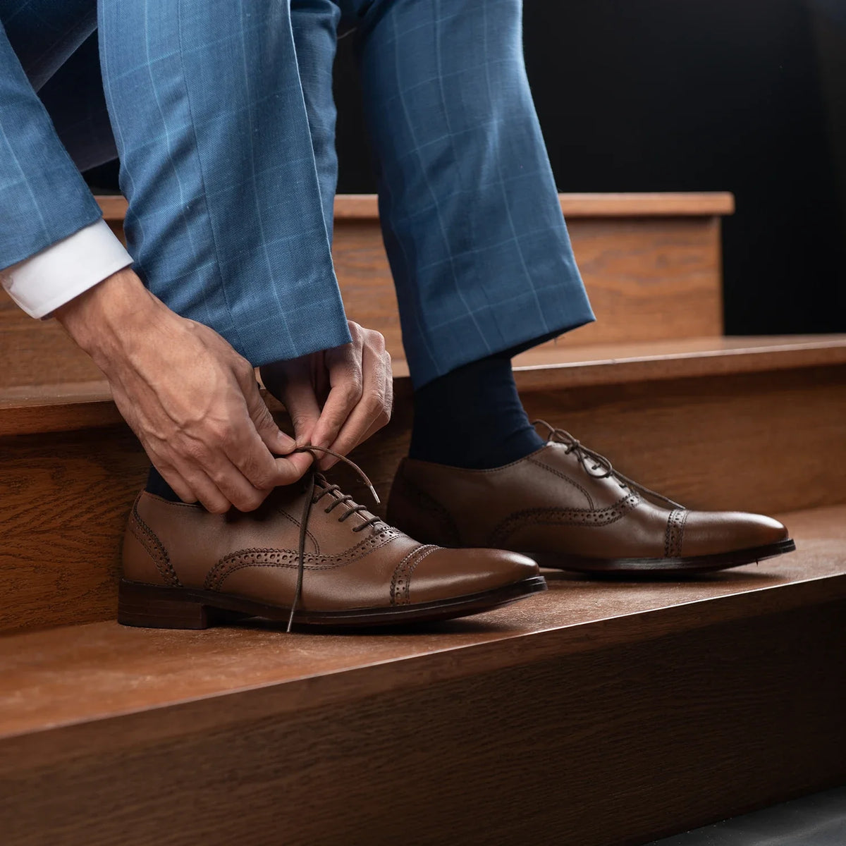 Orlaven Greyson Brogues Oxford Brązowy Skórzane buty Męska footwear image 10