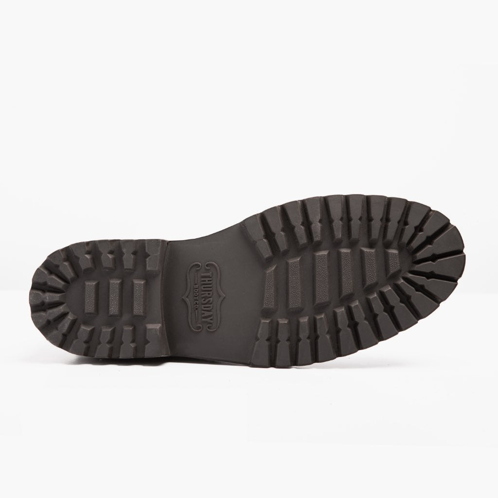 High-Traction Rubber Outsole & Lug Tread Pattern on Captain StormKing® Tobacco Skórzane trzewiki Męska