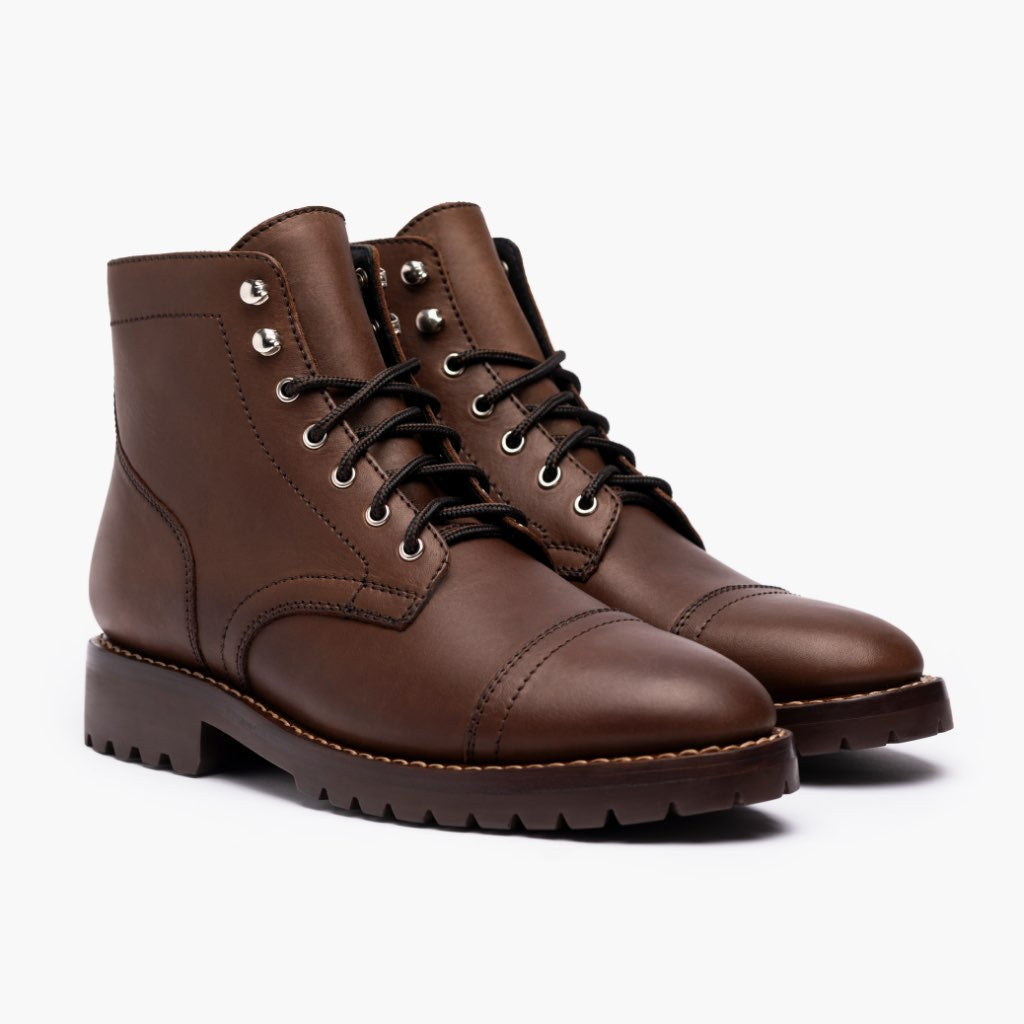 Captain StormKing® Whiskey Skórzane trzewiki Męska in Classic Full-Grain Leather - Widok z profilu | Kup online w oficjalnym sklepie