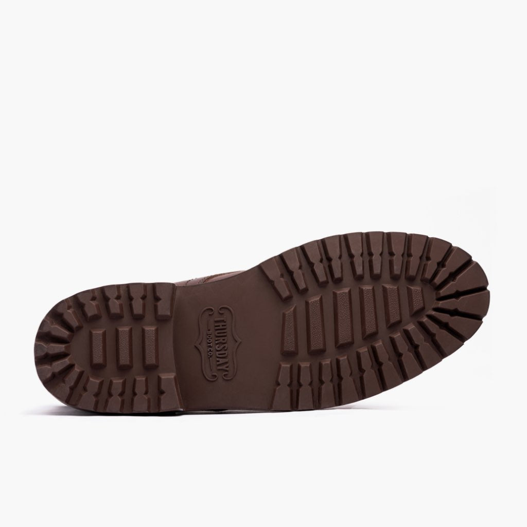 High-Traction Rubber Outsole & Lug Tread Pattern on Captain StormKing® Whiskey Skórzane trzewiki Męska