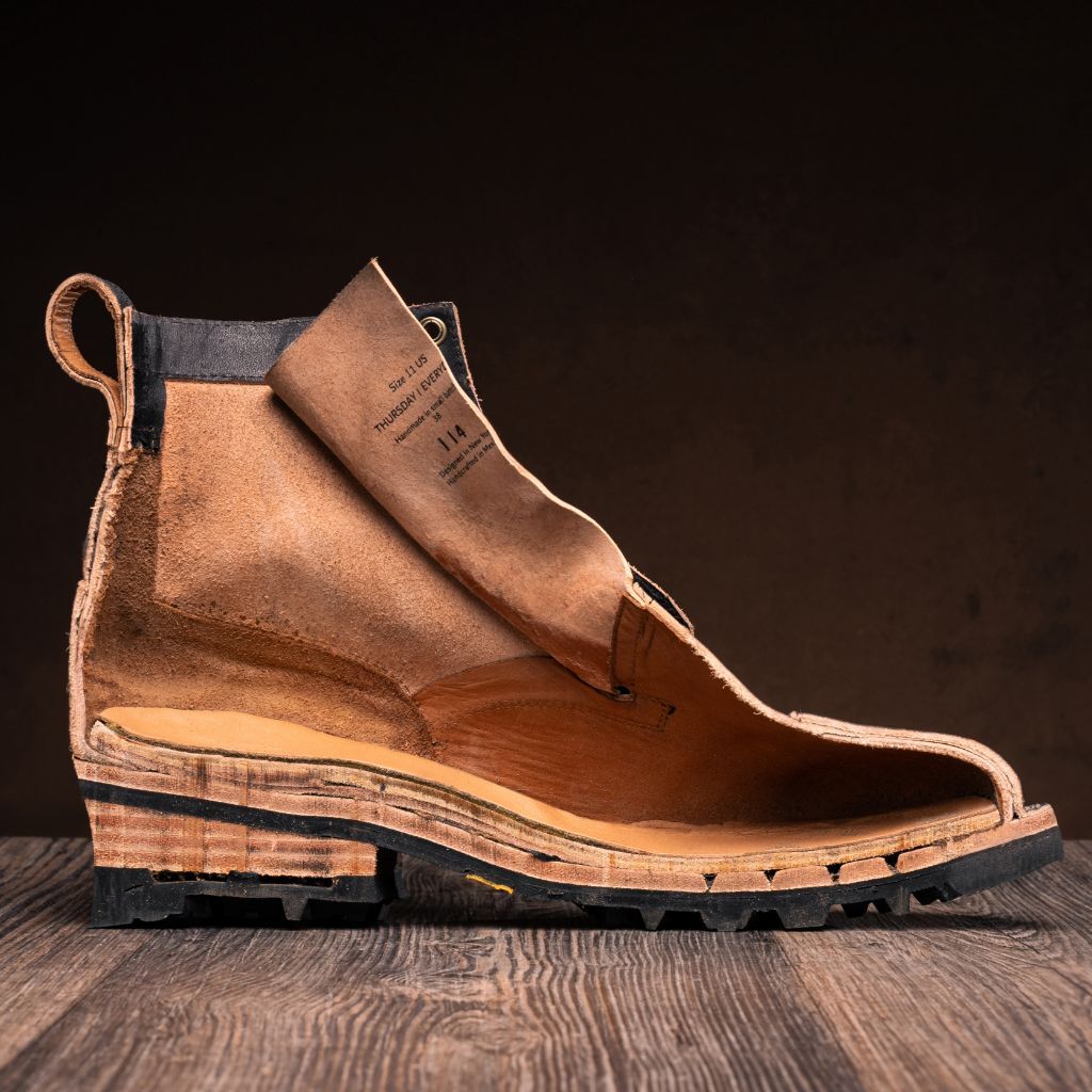 High-Traction Rubber Outsole & Lug Tread Pattern on Challenger Brązowy CXL Skórzane trzewiki Męska
