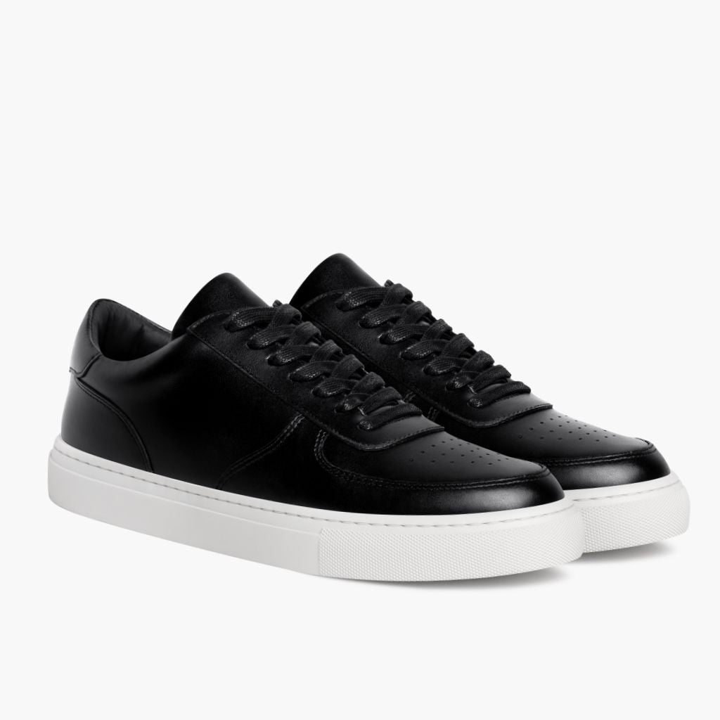 Court Czarny Skórzane sneakersy Męska z czarnej prawdziwej skóry bydlęcej - Widok z profilu | Kup online w oficjalnym sklepie