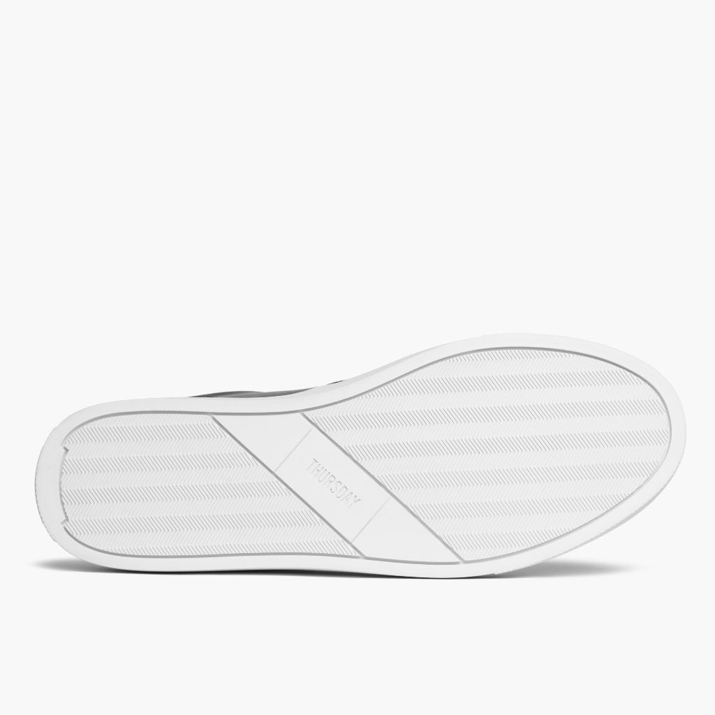 High-Traction Rubber Outsole & Lug Tread Pattern on Court Czarny Skórzane sneakersy Męska