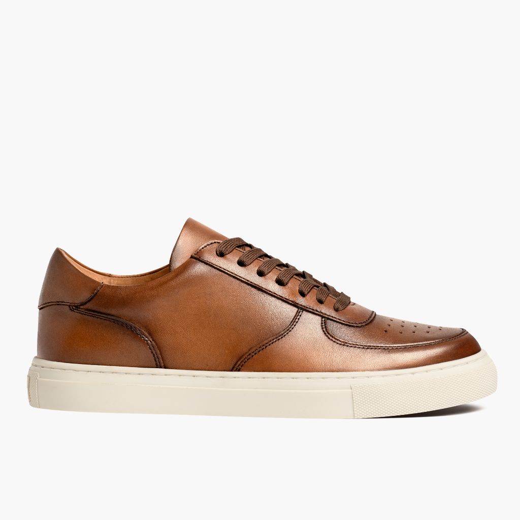 White Full-Grain leather Sneakers - Konstrukcja ramowa Goodyear welt i detal noska