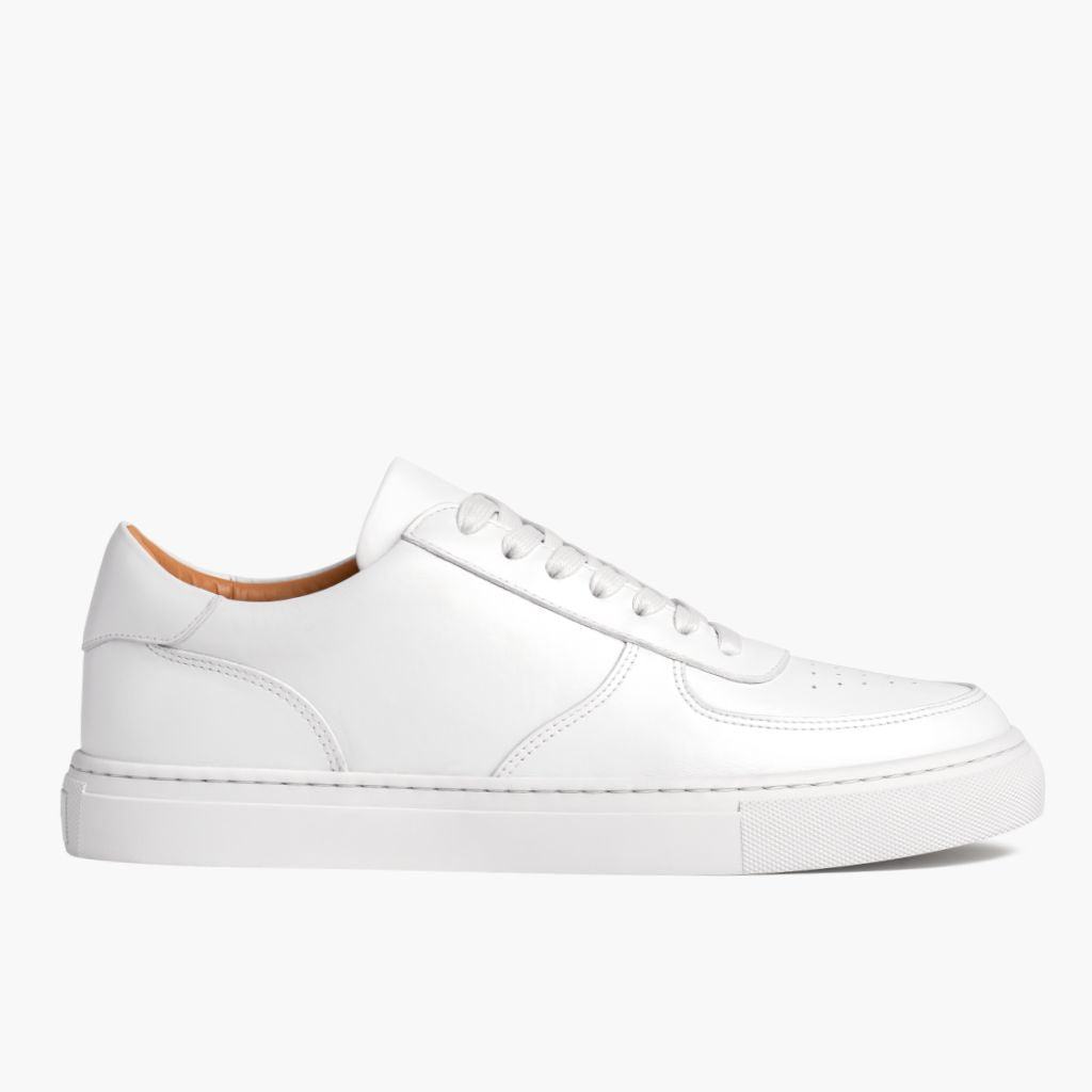 White Full-Grain leather Sneakers - Konstrukcja ramowa Goodyear welt i detal noska