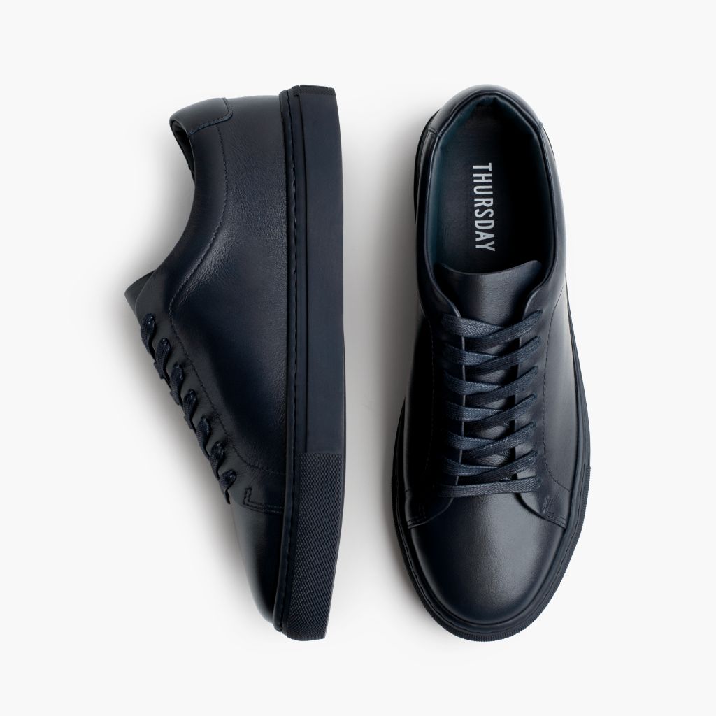 Encore Navy Skórzane sneakersy Męska - Wzmocniony zapiętek i precyzyjne podwójne szwy