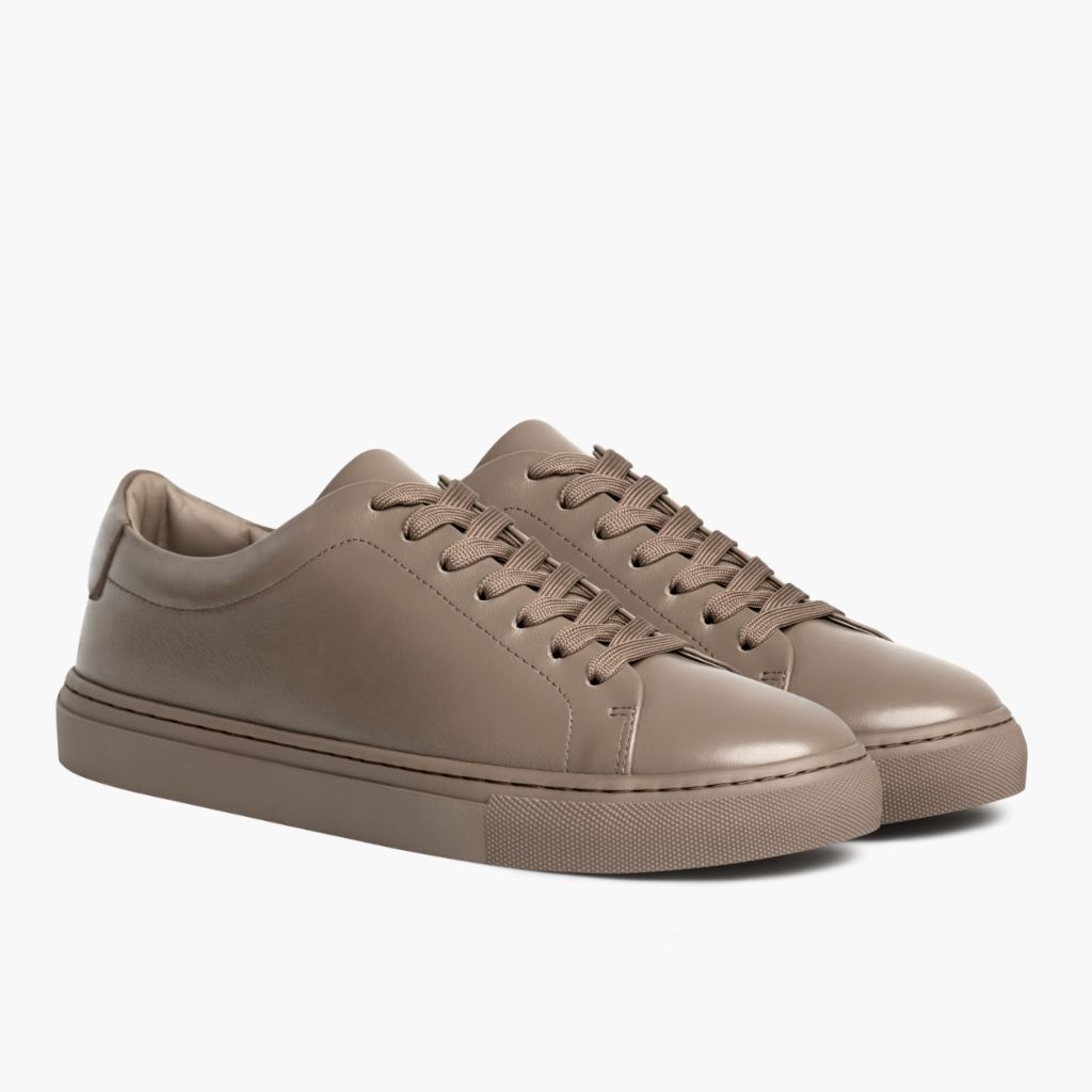 Encore Taupe Skórzane sneakersy Męska in Classic Full-Grain Leather - Widok z profilu | Kup online w oficjalnym sklepie