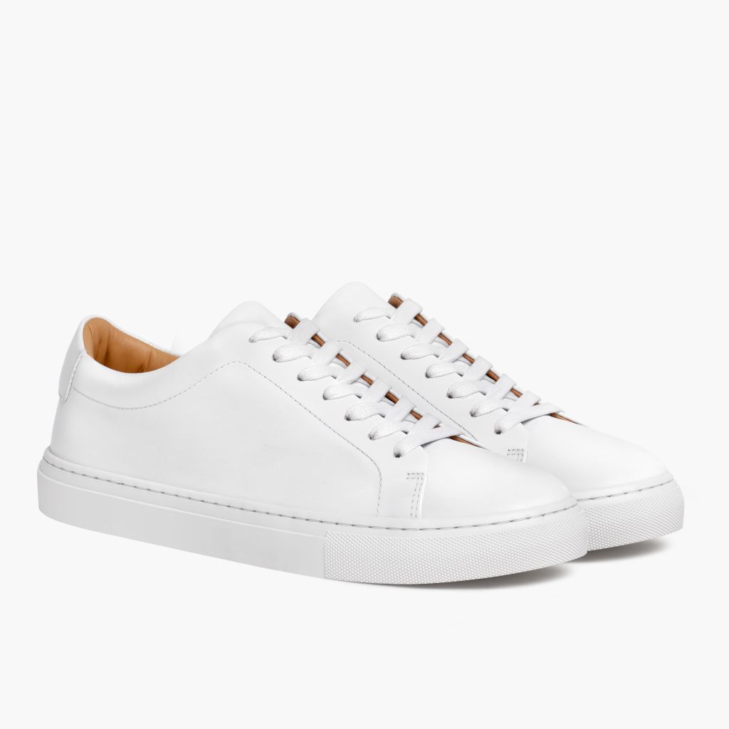 Encore White Skórzane sneakersy Męska in White Full-Grain Leather - Widok z profilu | Kup online w oficjalnym sklepie