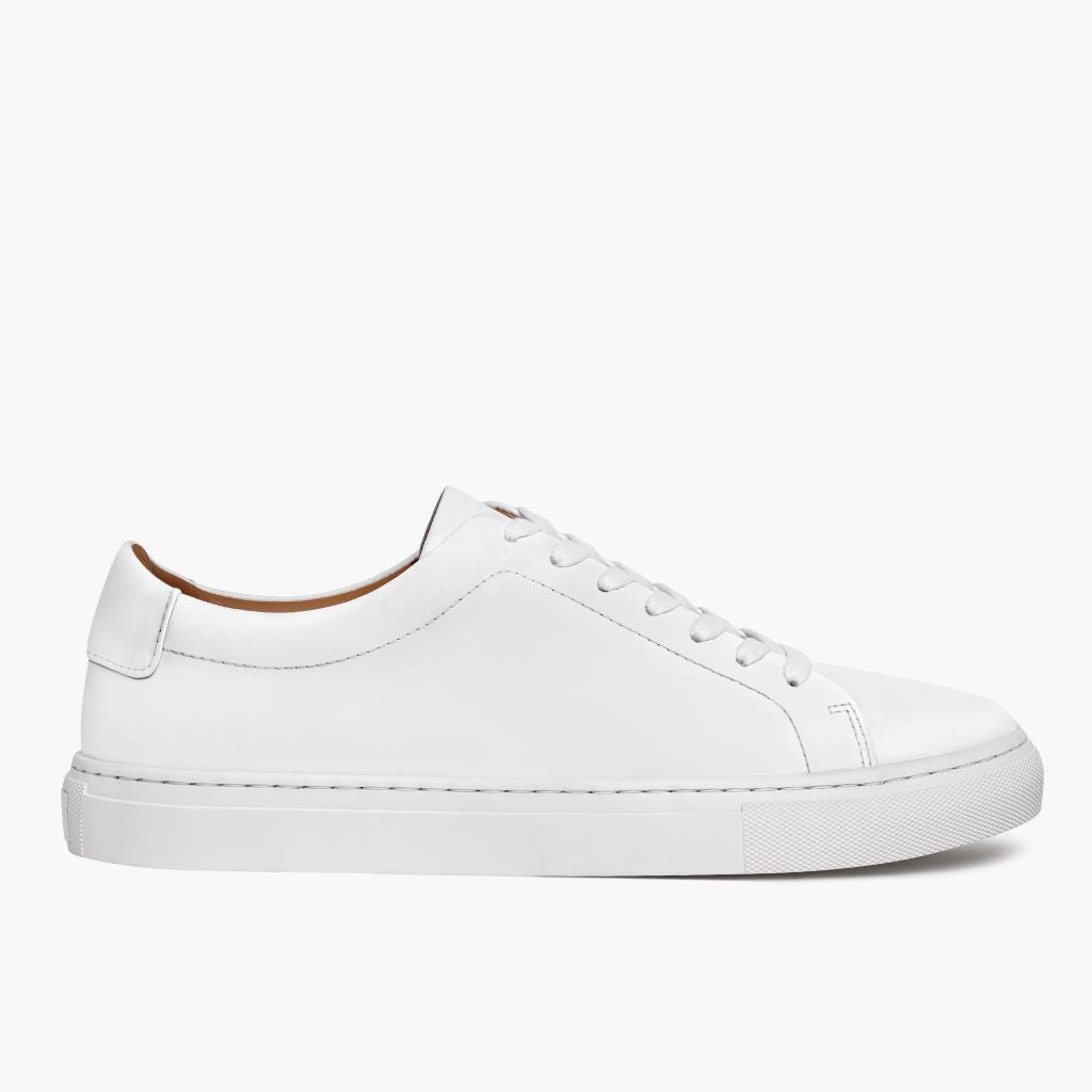 White Full-Grain leather Sneakers - Konstrukcja ramowa Goodyear welt i detal noska
