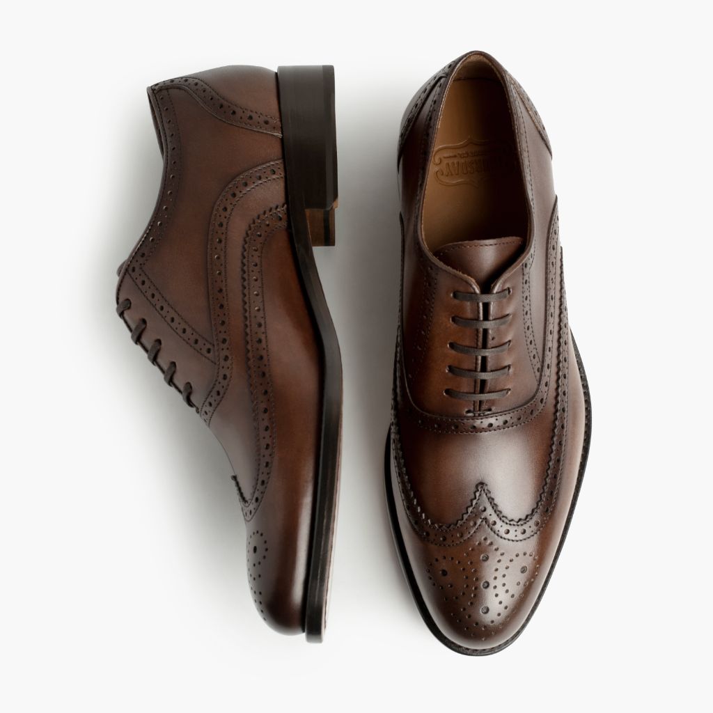 Aviator Cinnamon Skórzane buty Męska - Widok z boku z ergonomicznym krojem rękawa