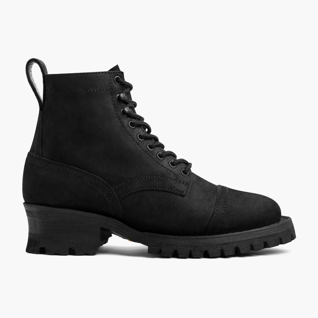 Black Full-Grain leather Boots - Konstrukcja ramowa Goodyear welt i detal noska