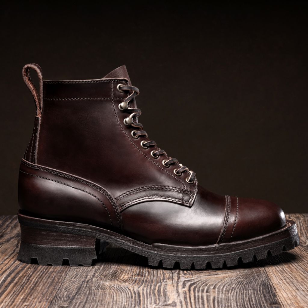 Brown Full-Grain leather Boots - Konstrukcja ramowa Goodyear welt i detal noska