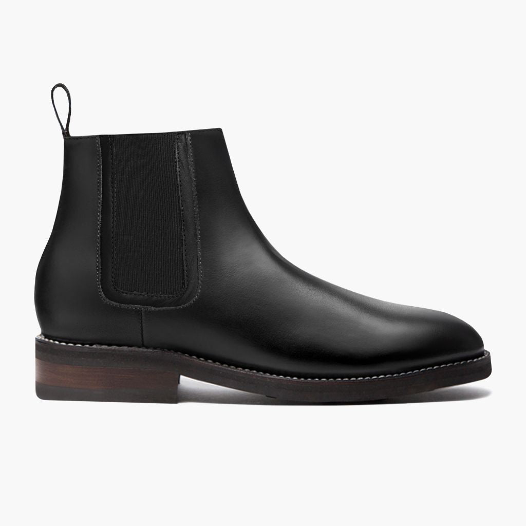 Black Full-Grain leather Boots - Konstrukcja ramowa Goodyear welt i detal noska