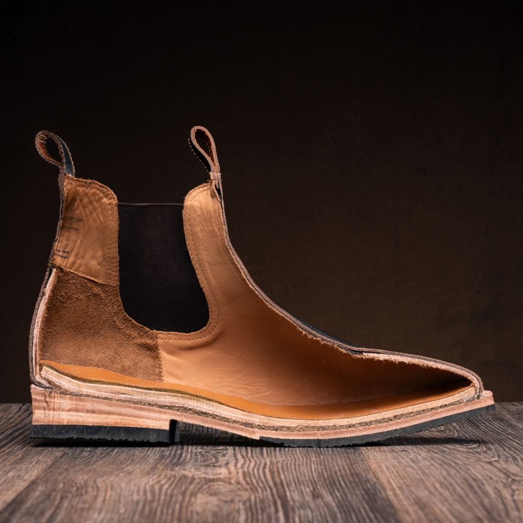 High-Traction Rubber Outsole & Lug Tread Pattern on Journeyman Snuff Reverse Skórzane trzewiki Męska