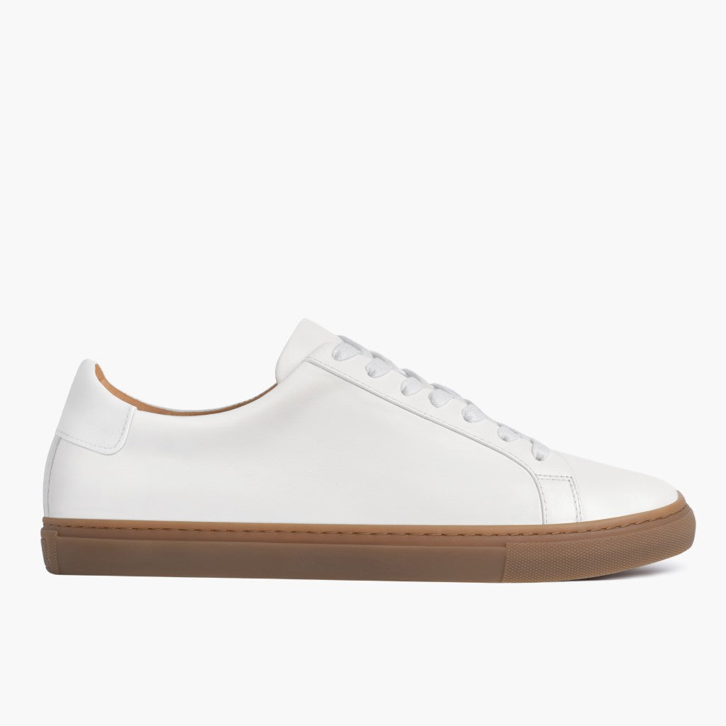 White Full-Grain leather Sneakers - Konstrukcja ramowa Goodyear welt i detal noska