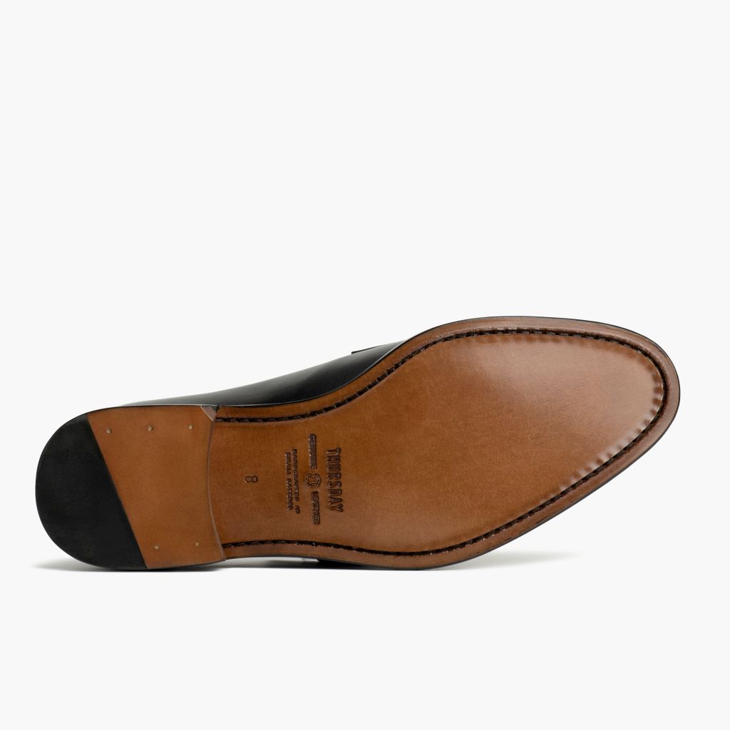 High-Traction Rubber Outsole & Lug Tread Pattern on Lincoln Czarny Skórzane sneakersy Męska