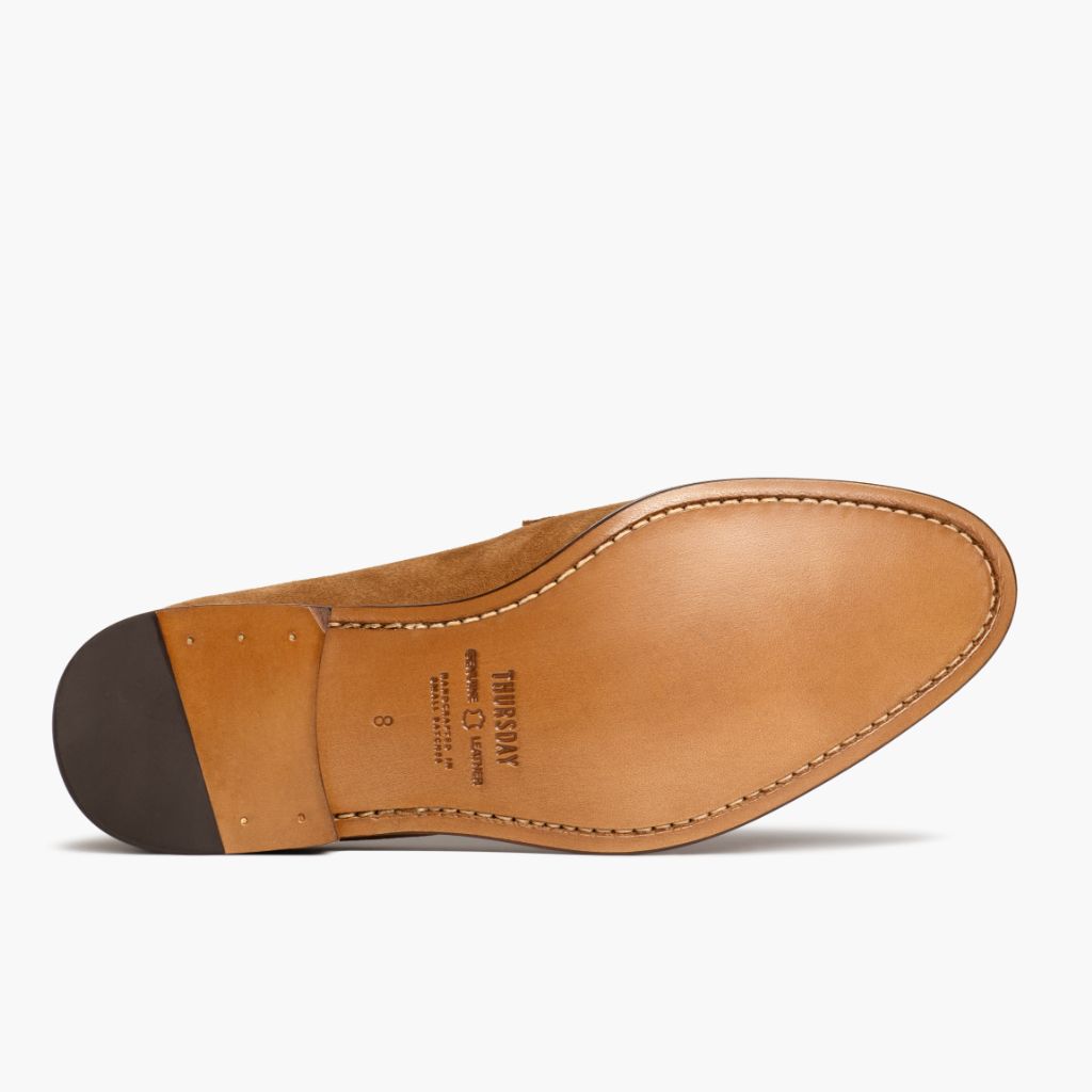 High-Traction Rubber Outsole & Lug Tread Pattern on Lincoln Cider Skórzane mokasyny Męska