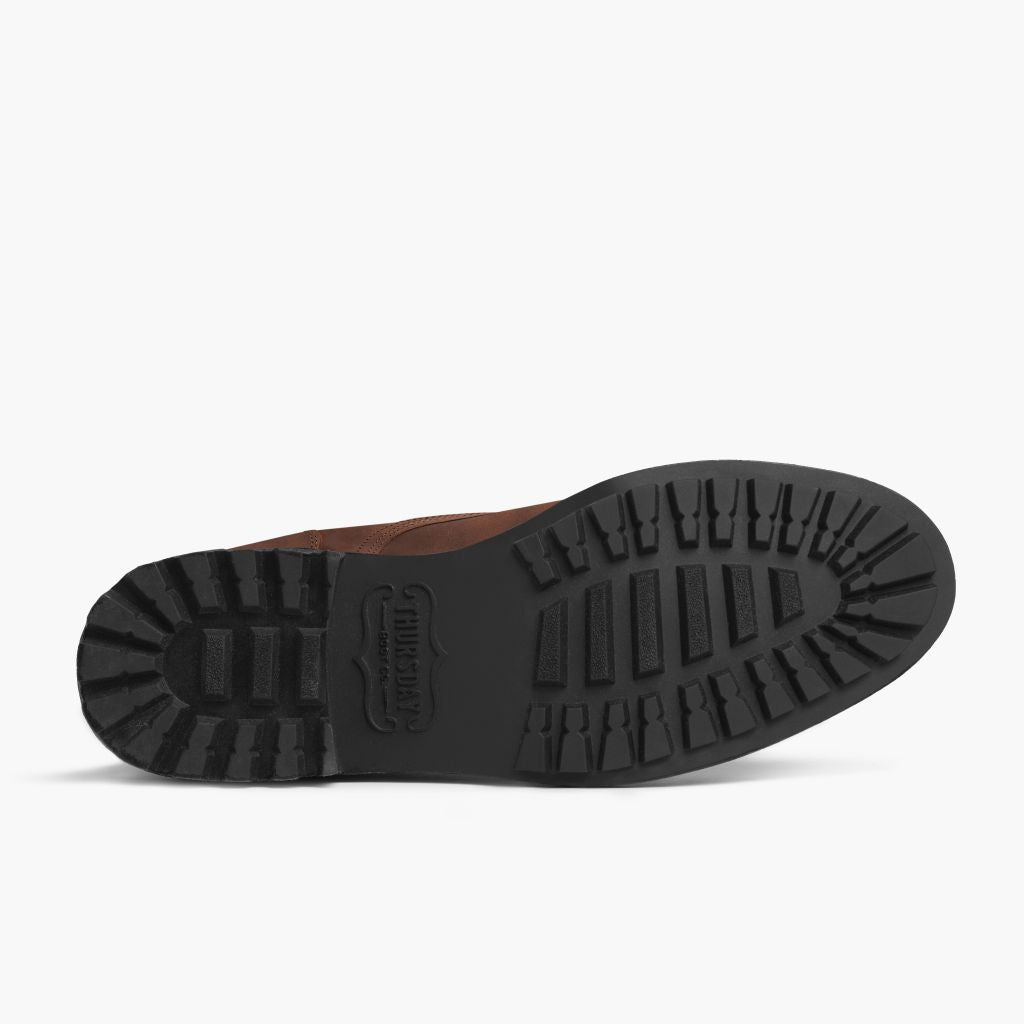 High-Traction Rubber Outsole & Lug Tread Pattern on Logger Arizona Adobe Skórzane trzewiki Męska