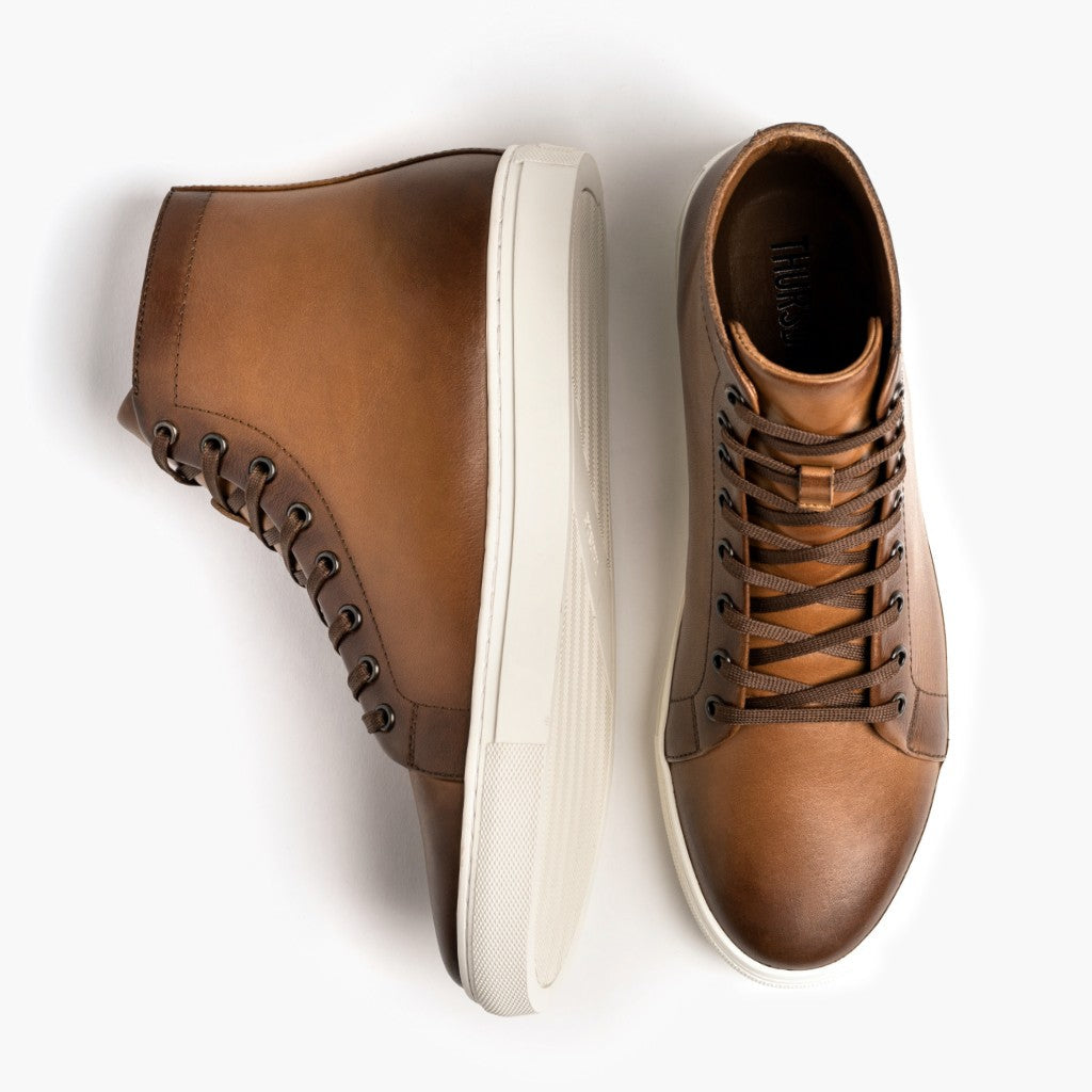 Premier High Top Toffee Skórzane sneakersy Męska For Men - Wzmocniony zapiętek i precyzyjne podwójne szwy