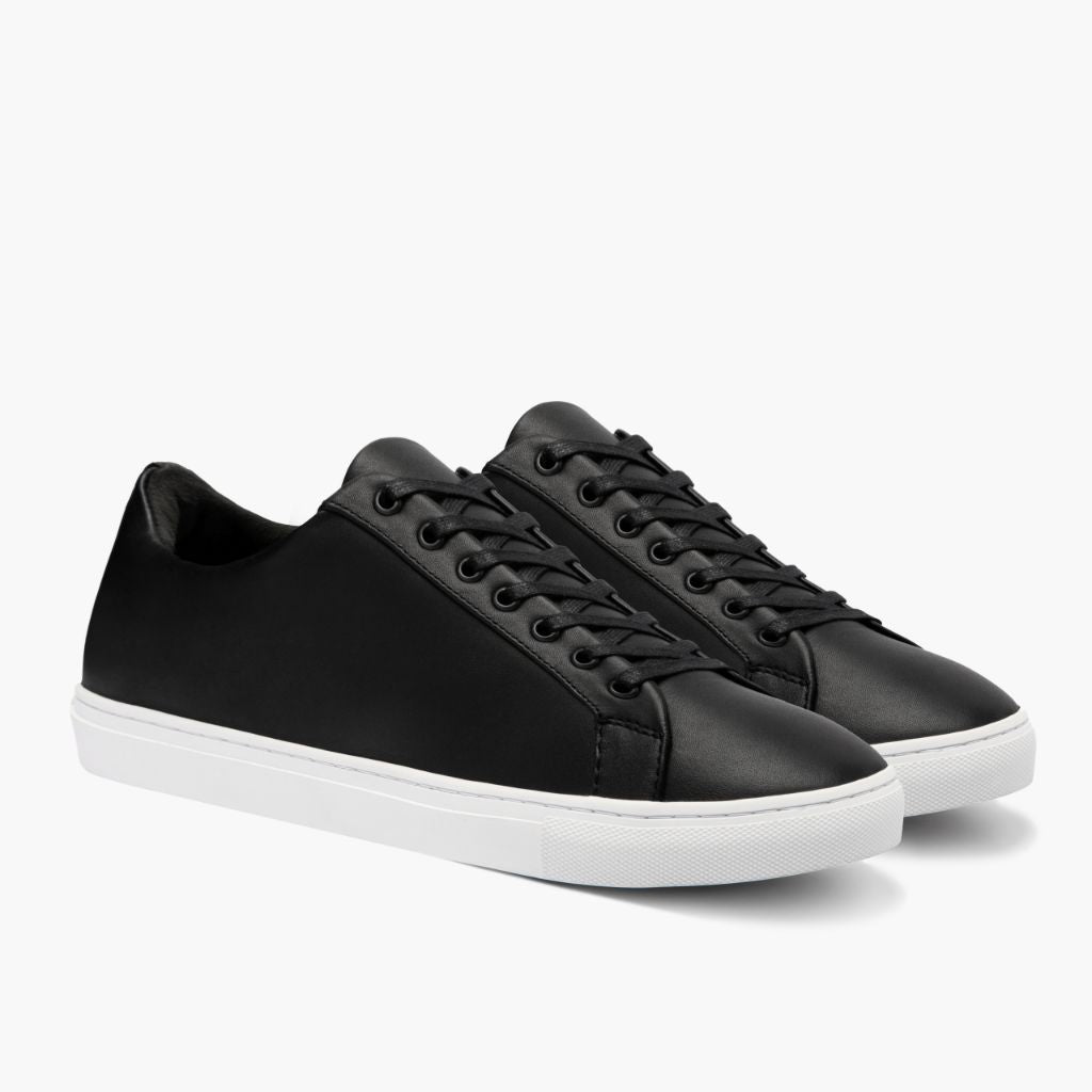 Premier Low Top Czarny Skórzane sneakersy Męska For Men z czarnej prawdziwej skóry bydlęcej - Widok z profilu | Kup online w oficjalnym sklepie